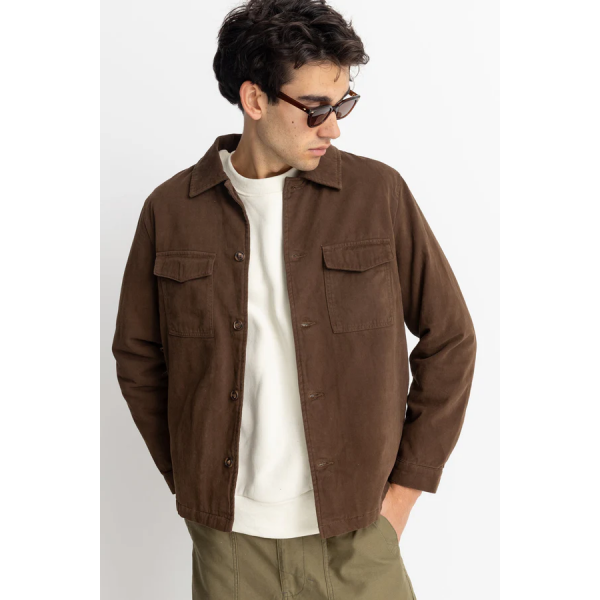 Rhythm Insulated Overshirt chocolate camisa