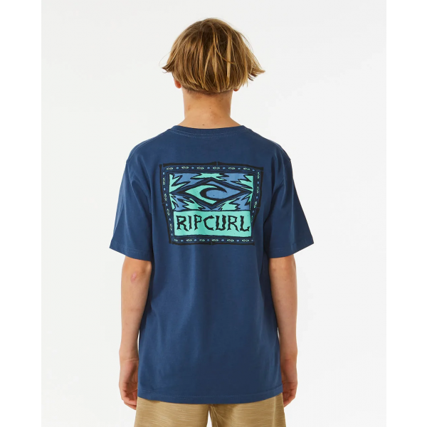 Rip Curl Lost Island Logo vintage navy camiseta de niño