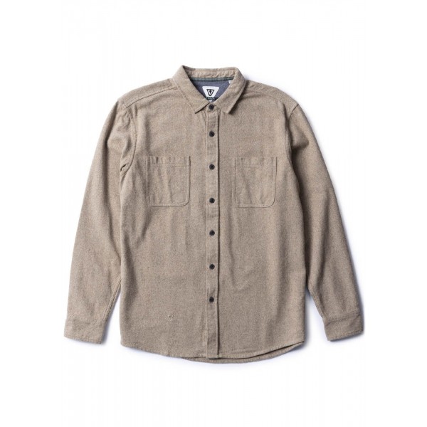 Vissla Shaper Eco Flannel dark sand camisa