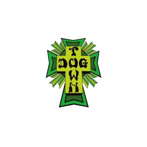 Dogtown Cross Logo green 4" pegatina