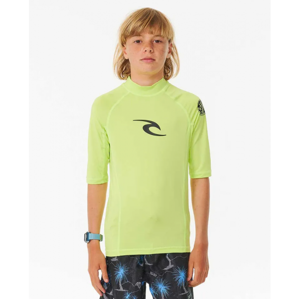 Rip Curl Brand Wave ss UPF lima licra de niño