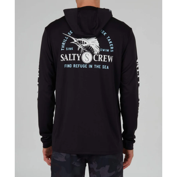 Salty Crew Yacht Club Hood black camiseta manga larga