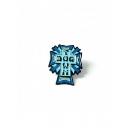 Dogtown Enamel Cross Logo blue 1,25" pin